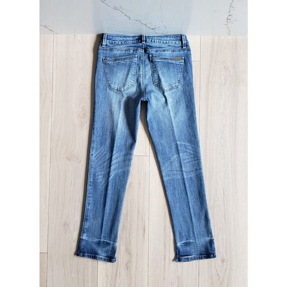 WHBM Jeans Womens 2 Slim Crop Flare Demin Capri Slits Low Rise Western Y2K Pants - Picture 14 of 14